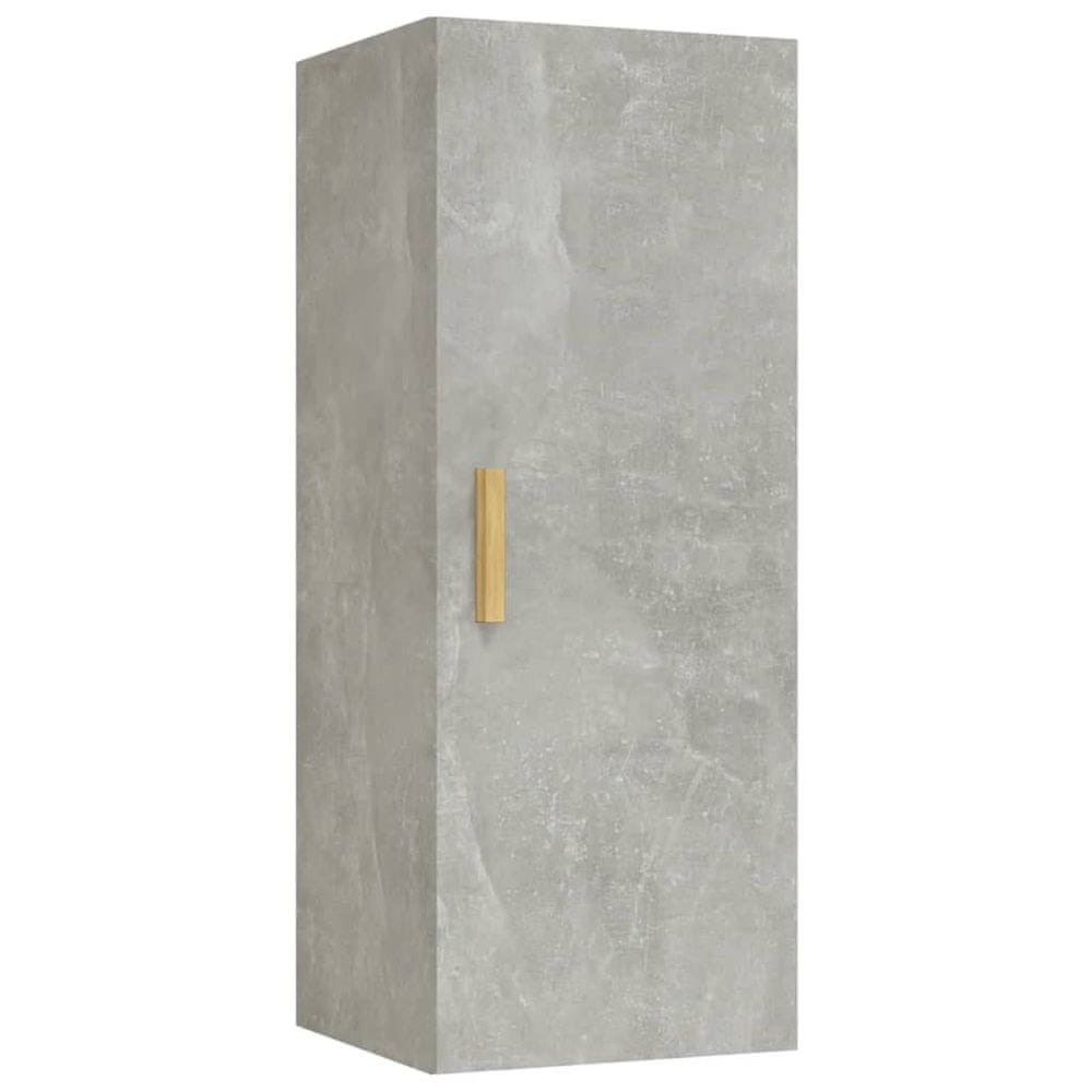 Vidaxl Nástenná skrinka betónovo sivá 34,5x34x90 cm spracované drevo
